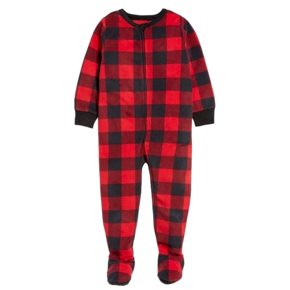 Old Navy Micro Fleece One-Piece Pajama Buffalo Check - Picture 7 of 7